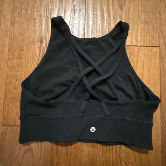 Lululemon energy black ribbed high neck medium support bra size 8 - Picture 5 of 9
